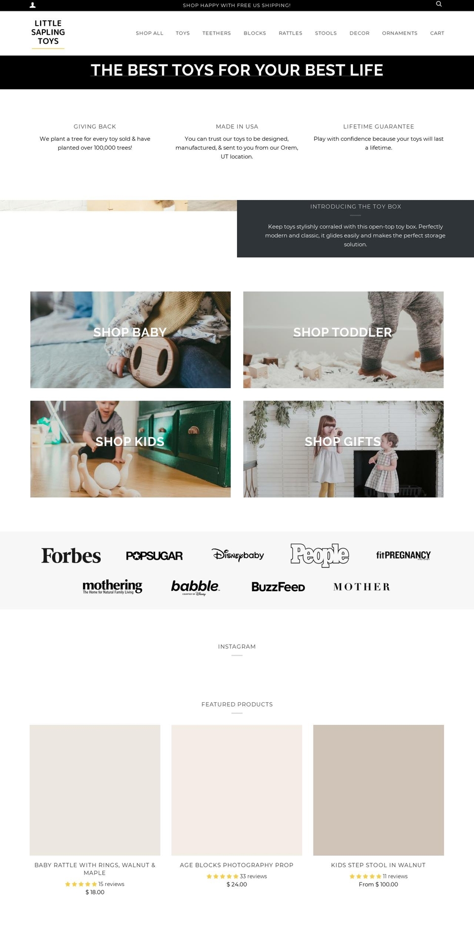 littlesapplingtoys.com — Shopify storefront screenshot