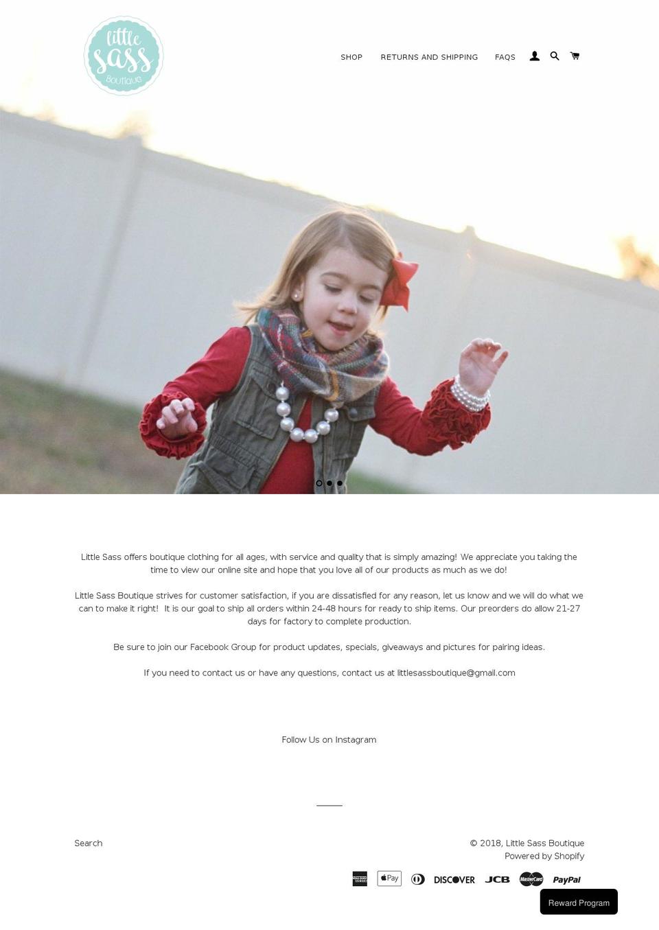 littlesassboutique.com — Shopify storefront screenshot