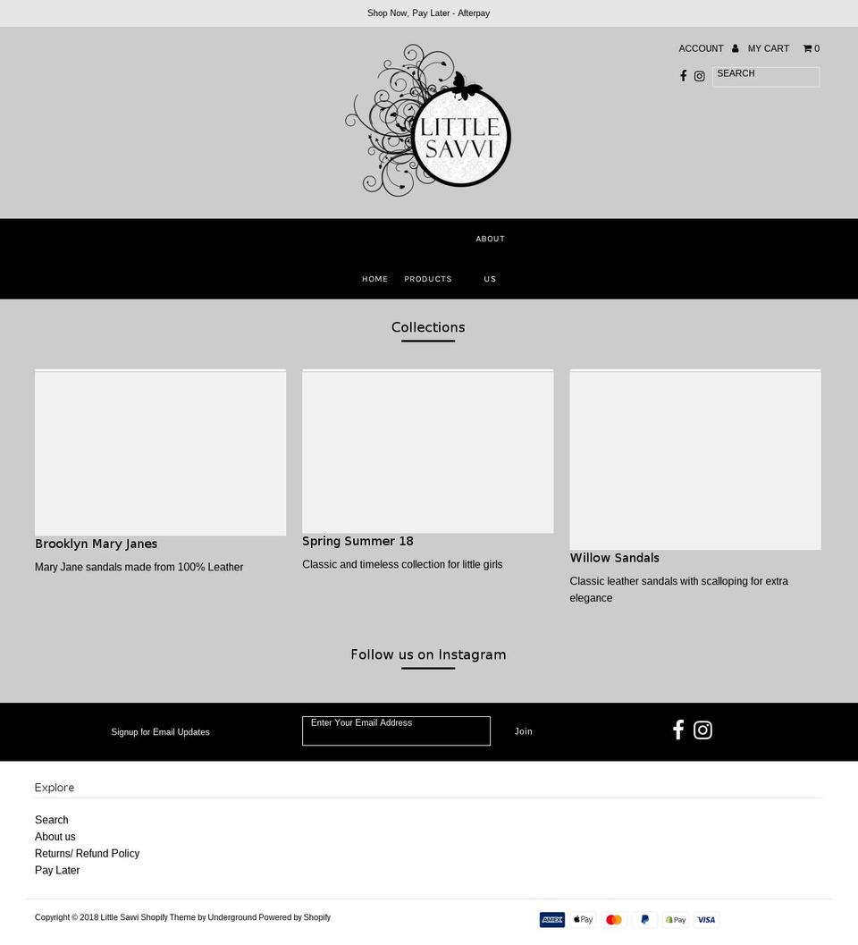 littlesavvi.com — Shopify storefront screenshot