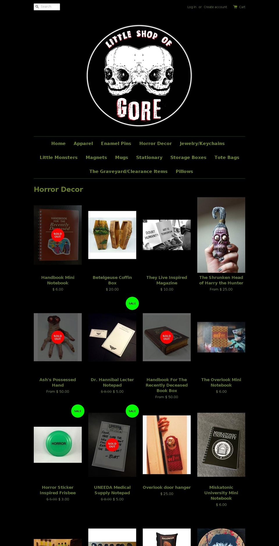 littleshopofgore.com shopify website screenshot