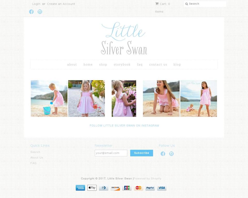 littlesilverswan.com shopify website screenshot