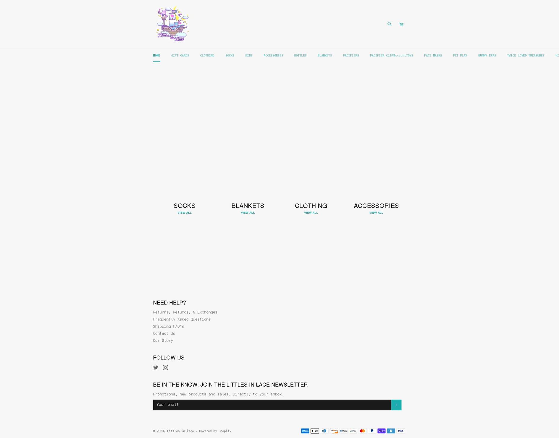 littlesinlace.com — Shopify storefront screenshot