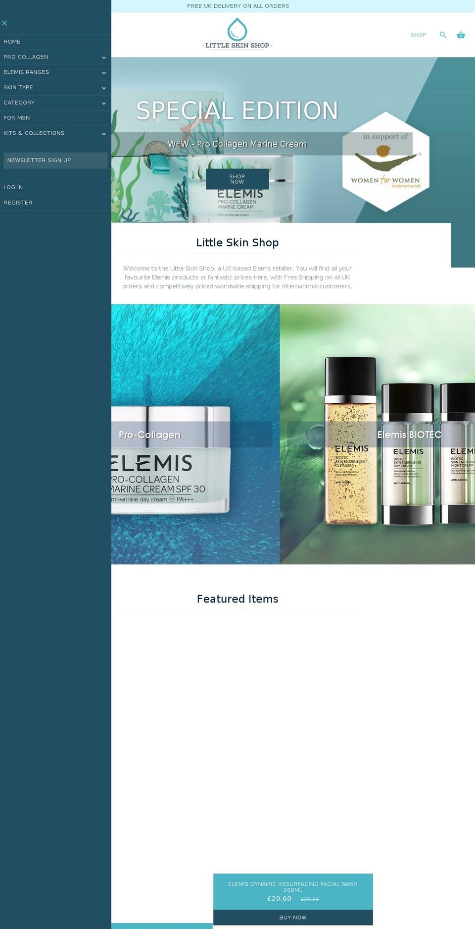 littleskinshop.com — Shopify storefront screenshot