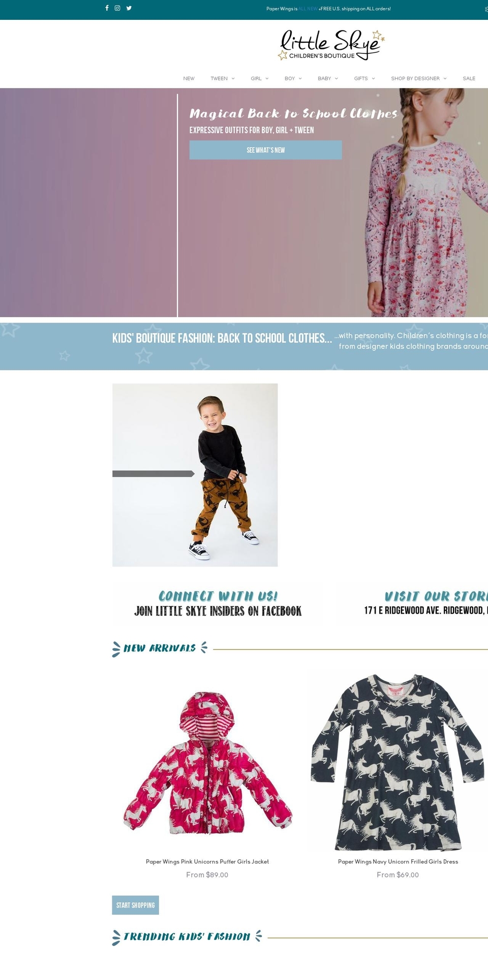 littleskyechildrensboutique.com shopify website screenshot