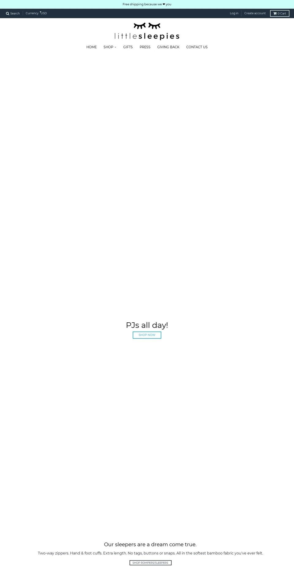 littlesleepies.com shopify website screenshot