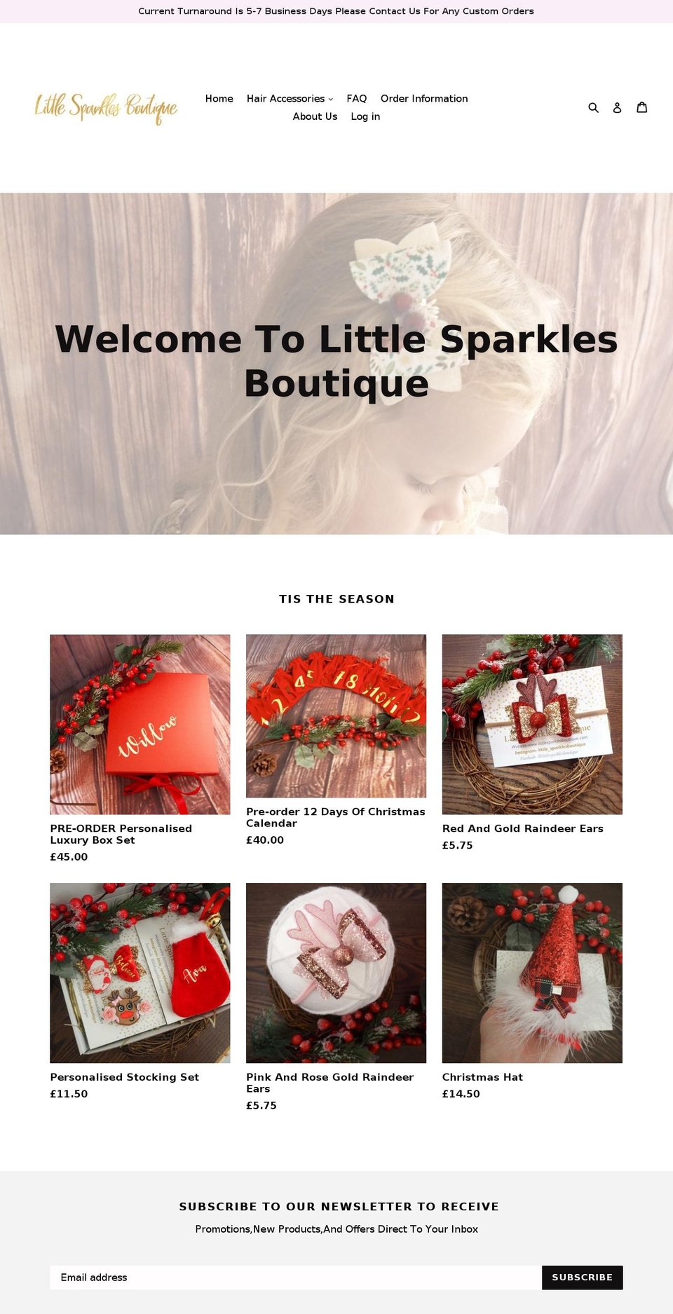 littlesparklesboutique.com — Shopify storefront screenshot