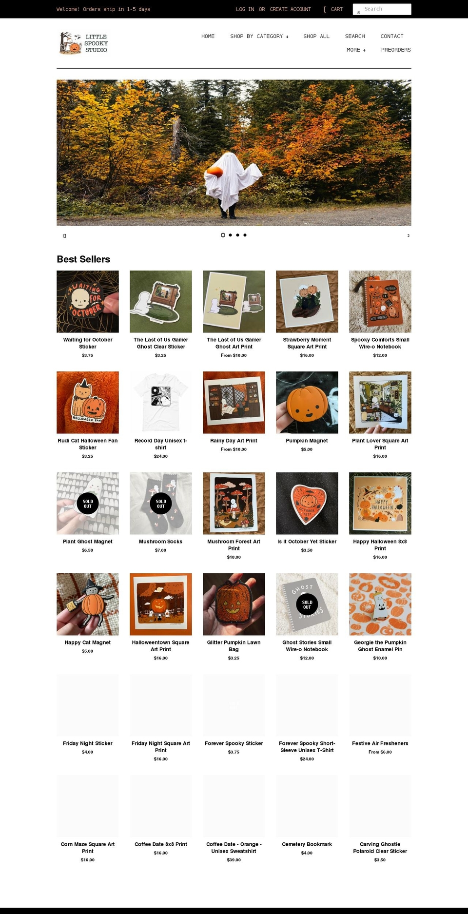 littlespookystudio.com shopify website screenshot