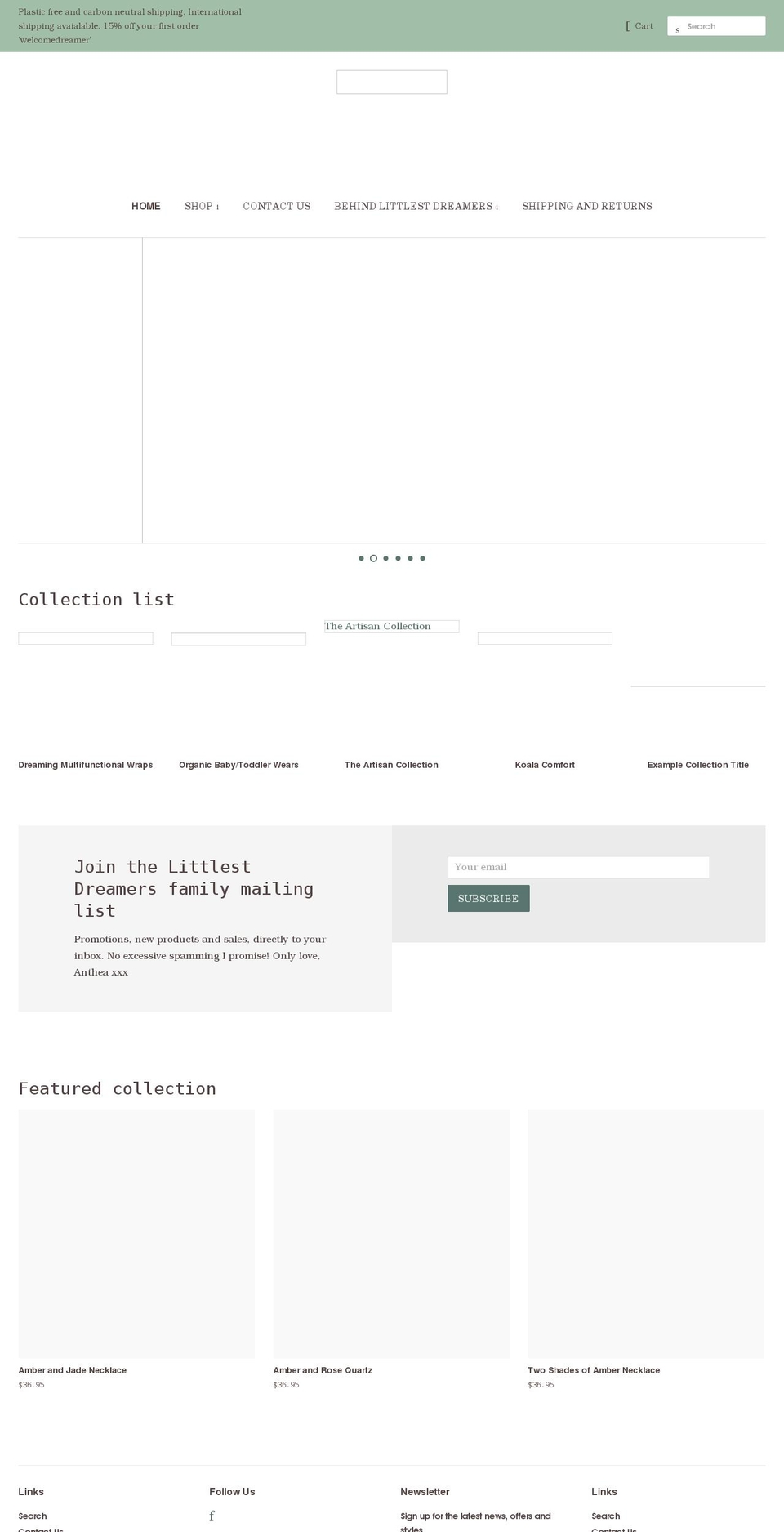 littlestdreamers.com shopify website screenshot