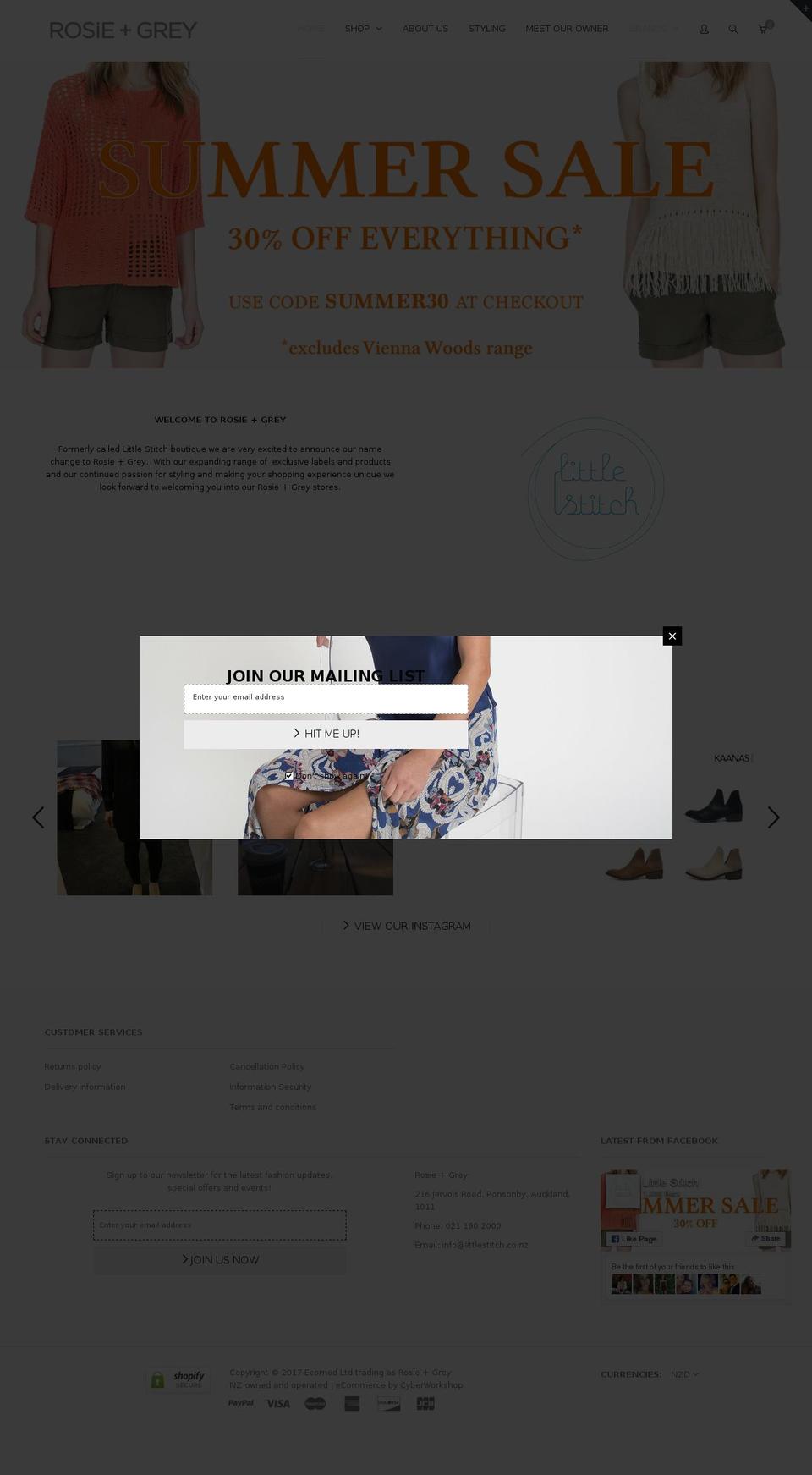 littlestitch.co.nz shopify website screenshot