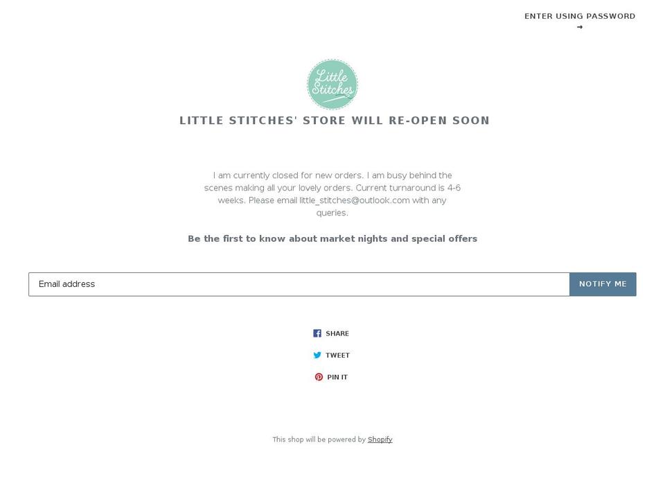 littlestitchesonline.co.uk shopify website screenshot
