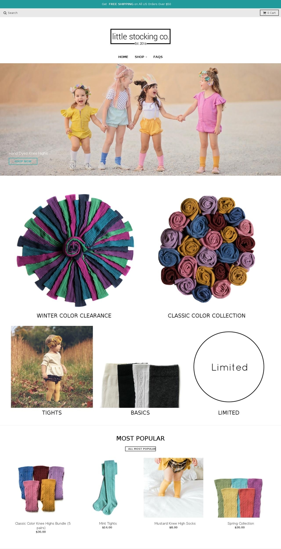 littlestockingco.com shopify website screenshot