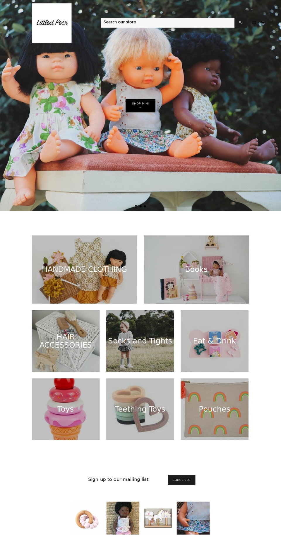 littlestpear.com — Shopify storefront screenshot
