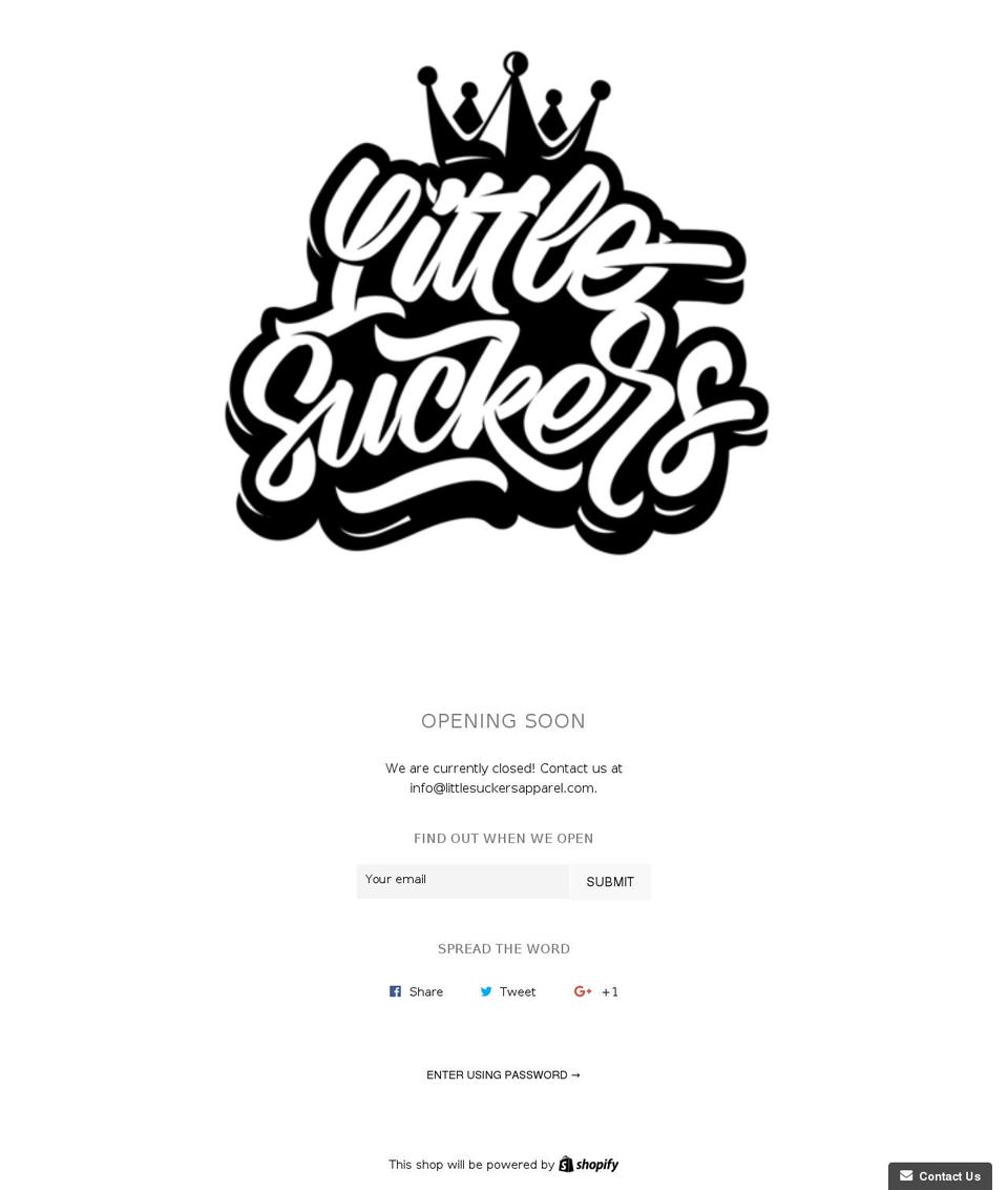 littlesuckersapparel.com shopify website screenshot