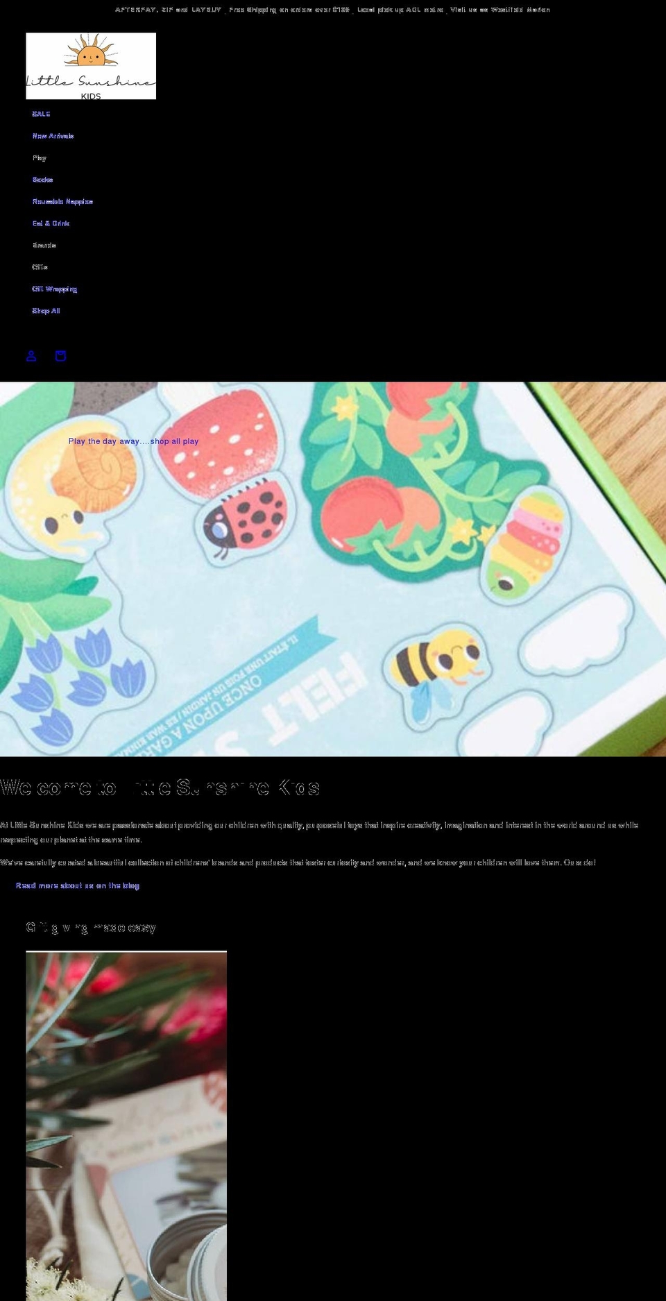 littlesunshinekids.com.au shopify website screenshot