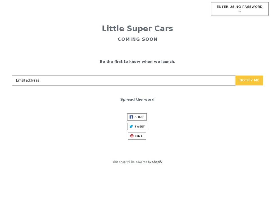 littlesupercars.com — Shopify storefront screenshot