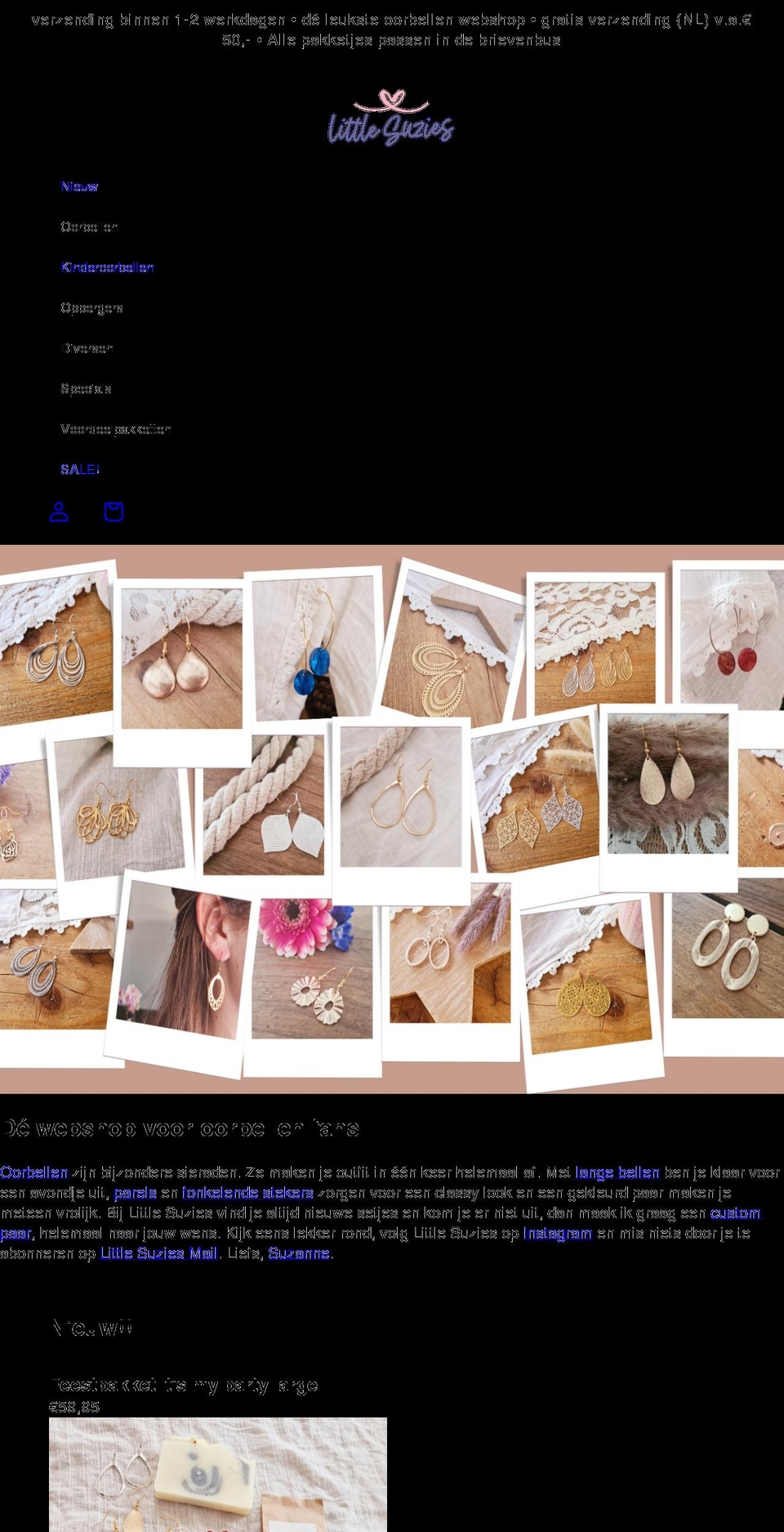 littlesuzies.nl shopify website screenshot