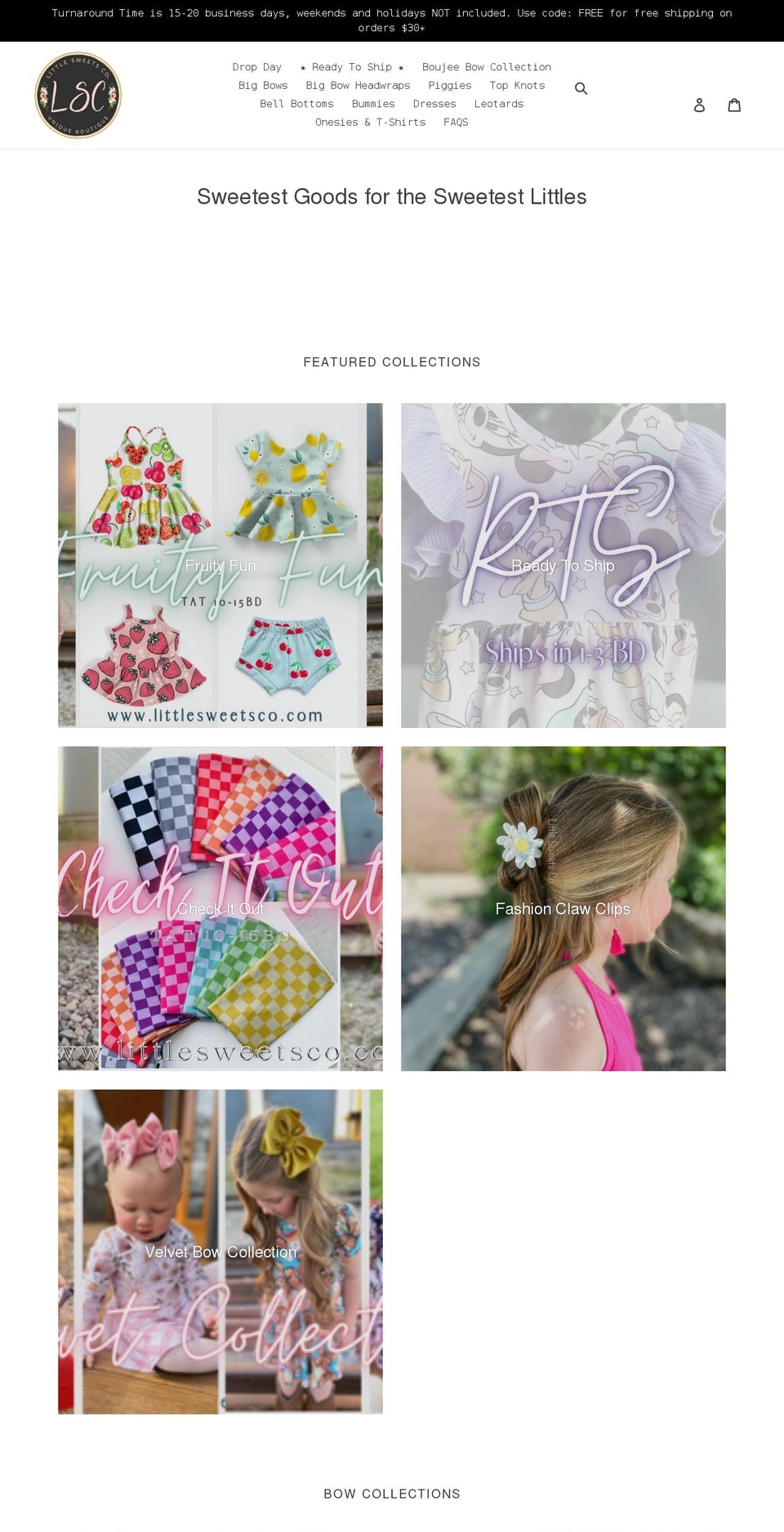 littlesweetsco.com shopify website screenshot
