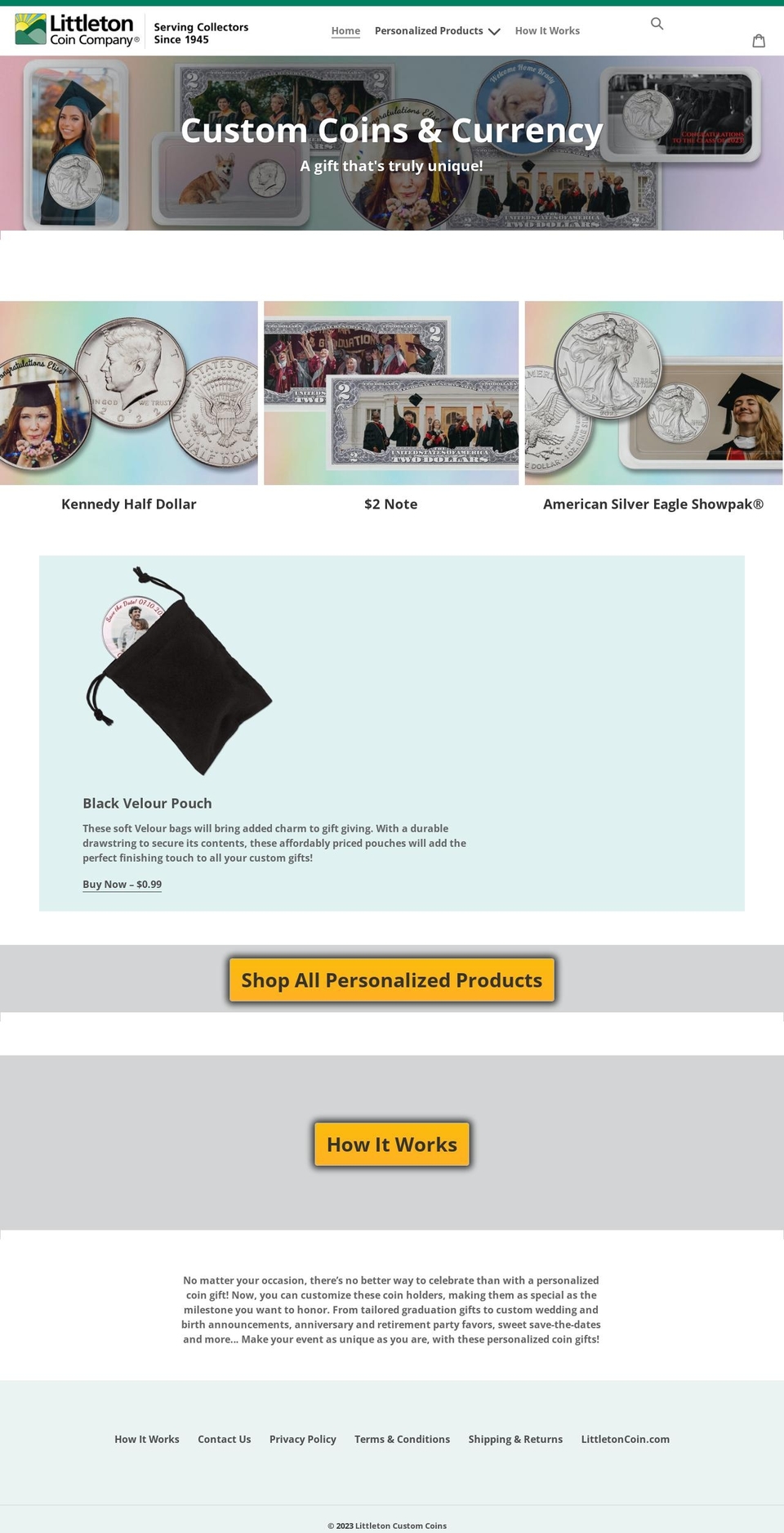 littletoncoincustom.com shopify website screenshot