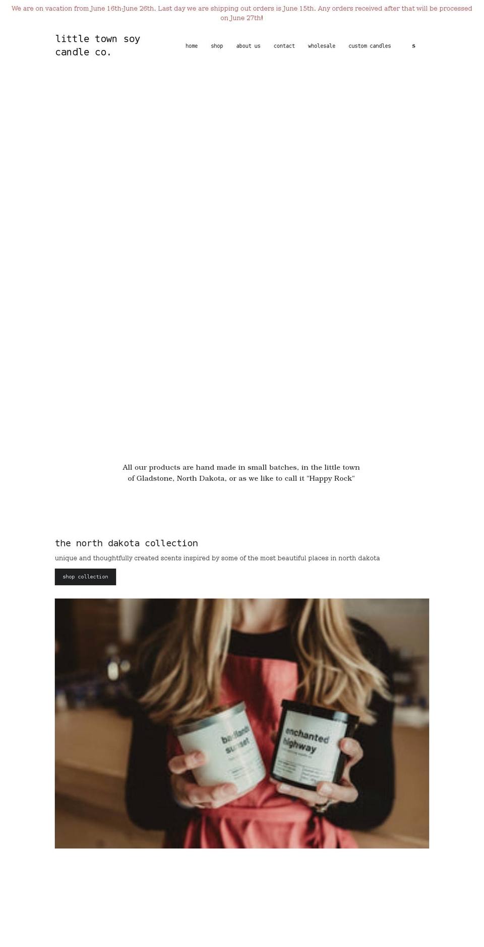 littletownsoycandleco.com shopify website screenshot