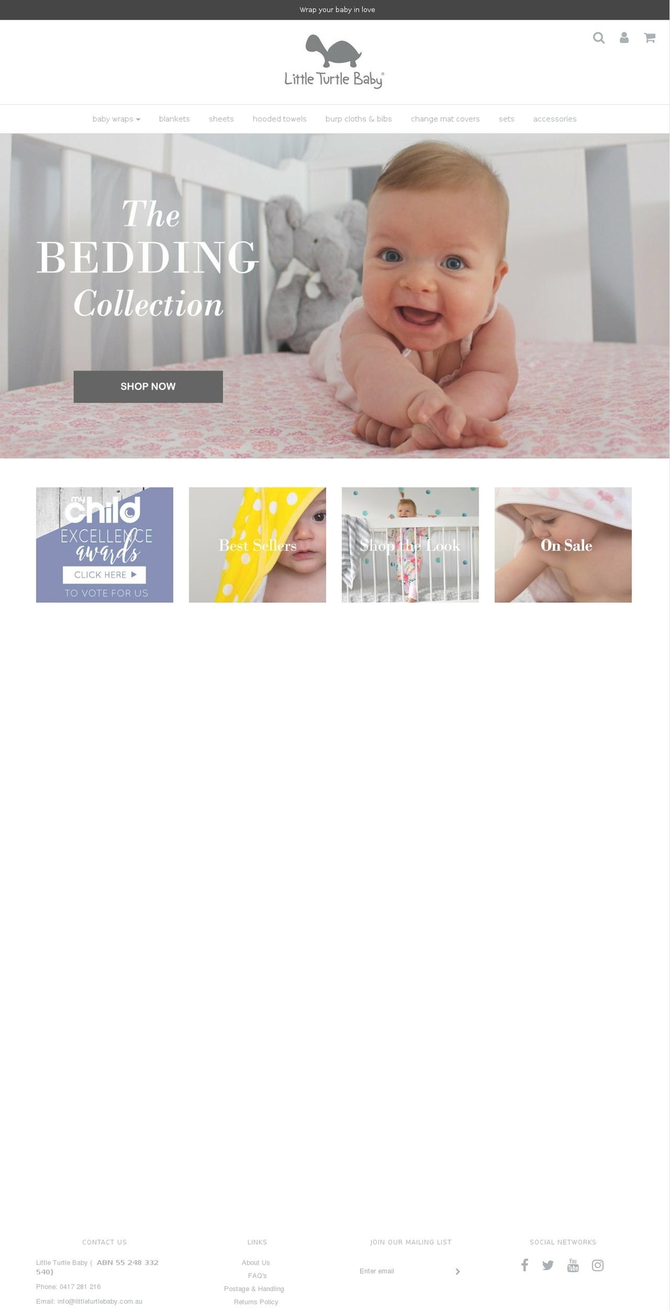 littleturtlebaby.com.au shopify website screenshot