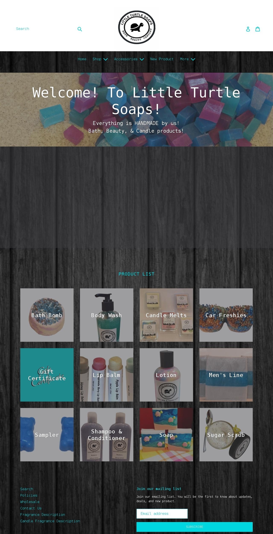 littleturtlesoaps.com shopify website screenshot