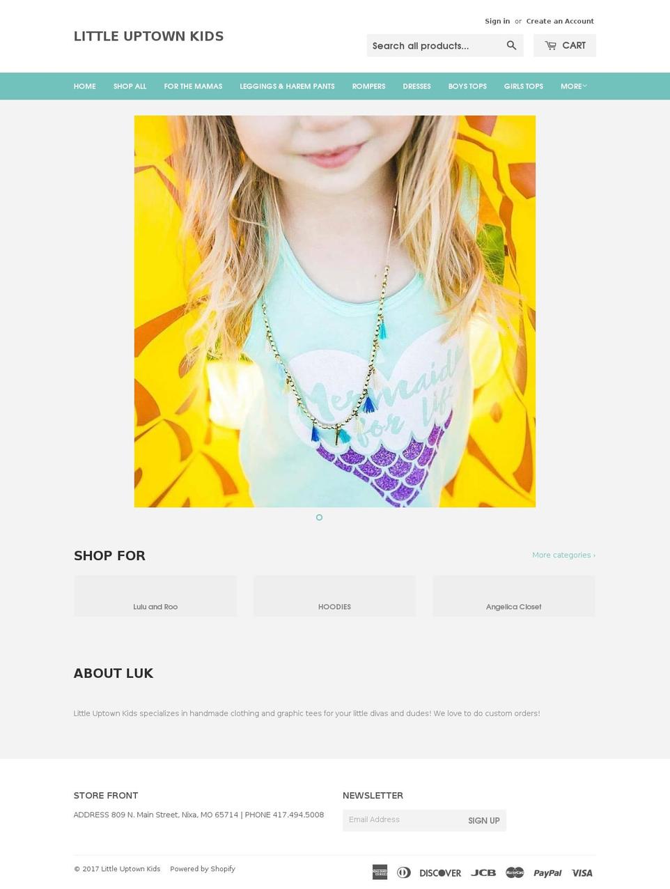 littleuptownkids.com shopify website screenshot