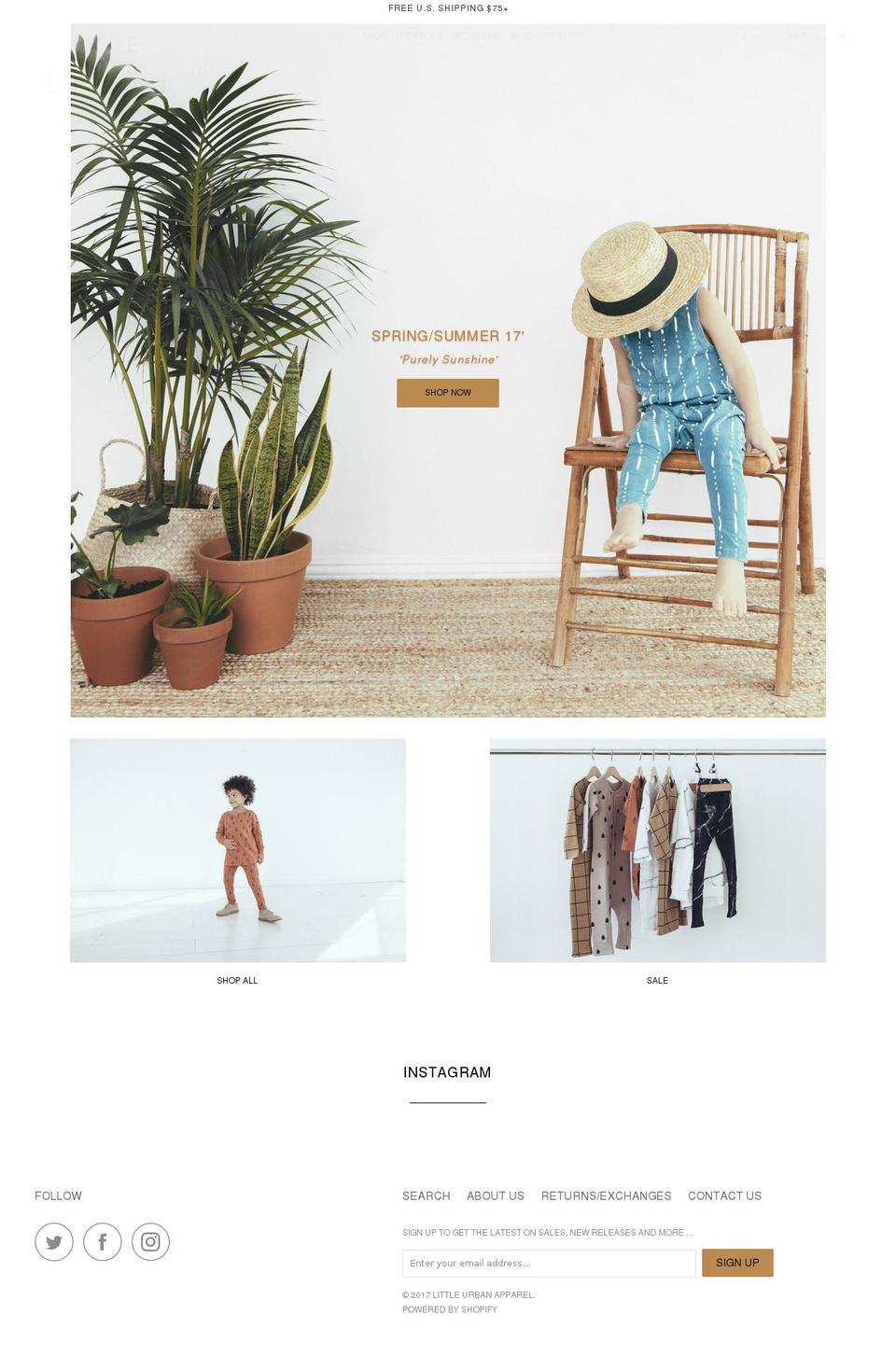 littleurbanapparel.com shopify website screenshot