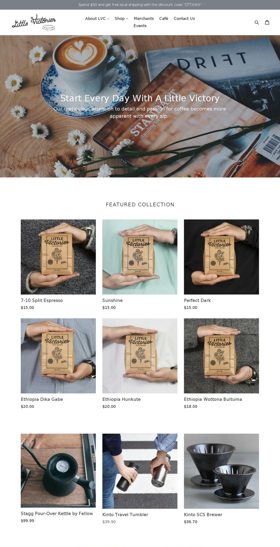 littlevictoriescoffee.com — Shopify storefront screenshot
