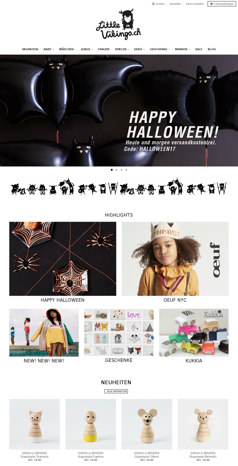 littlevikings.ch shopify website screenshot