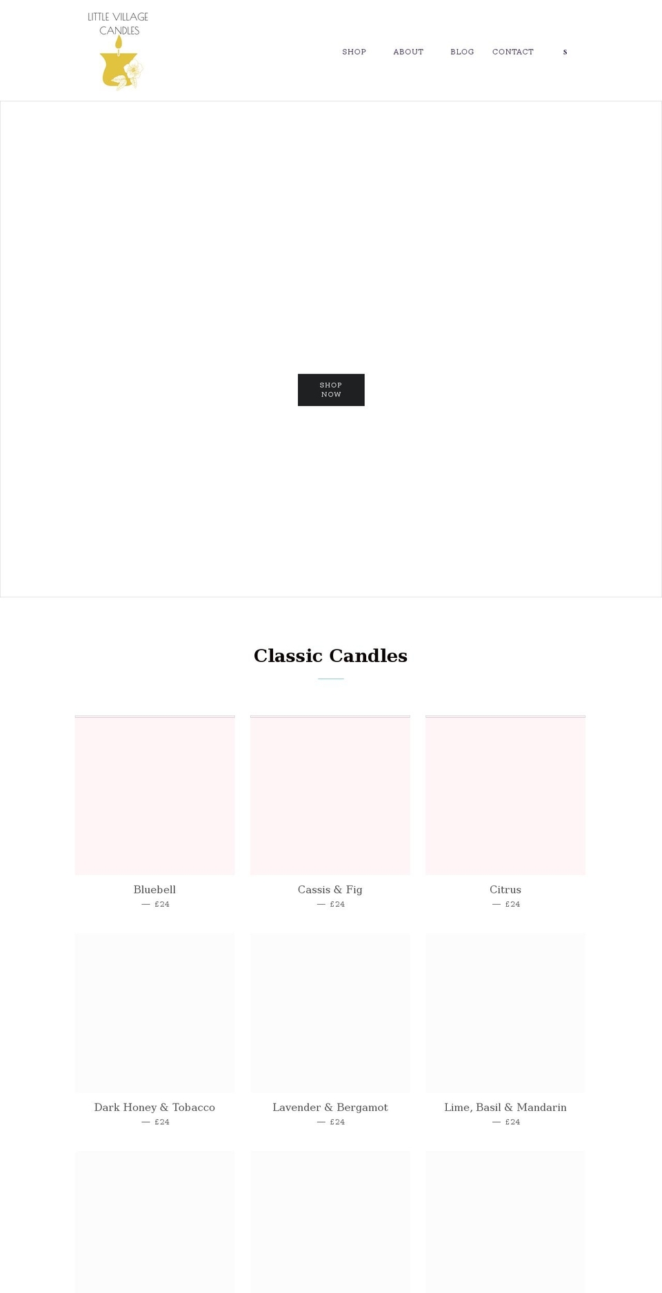 littlevillagecandles.com shopify website screenshot