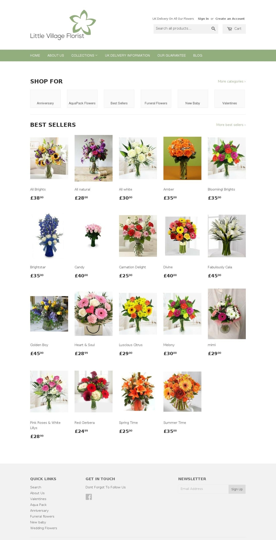 littlevillageflorist.co.uk shopify website screenshot