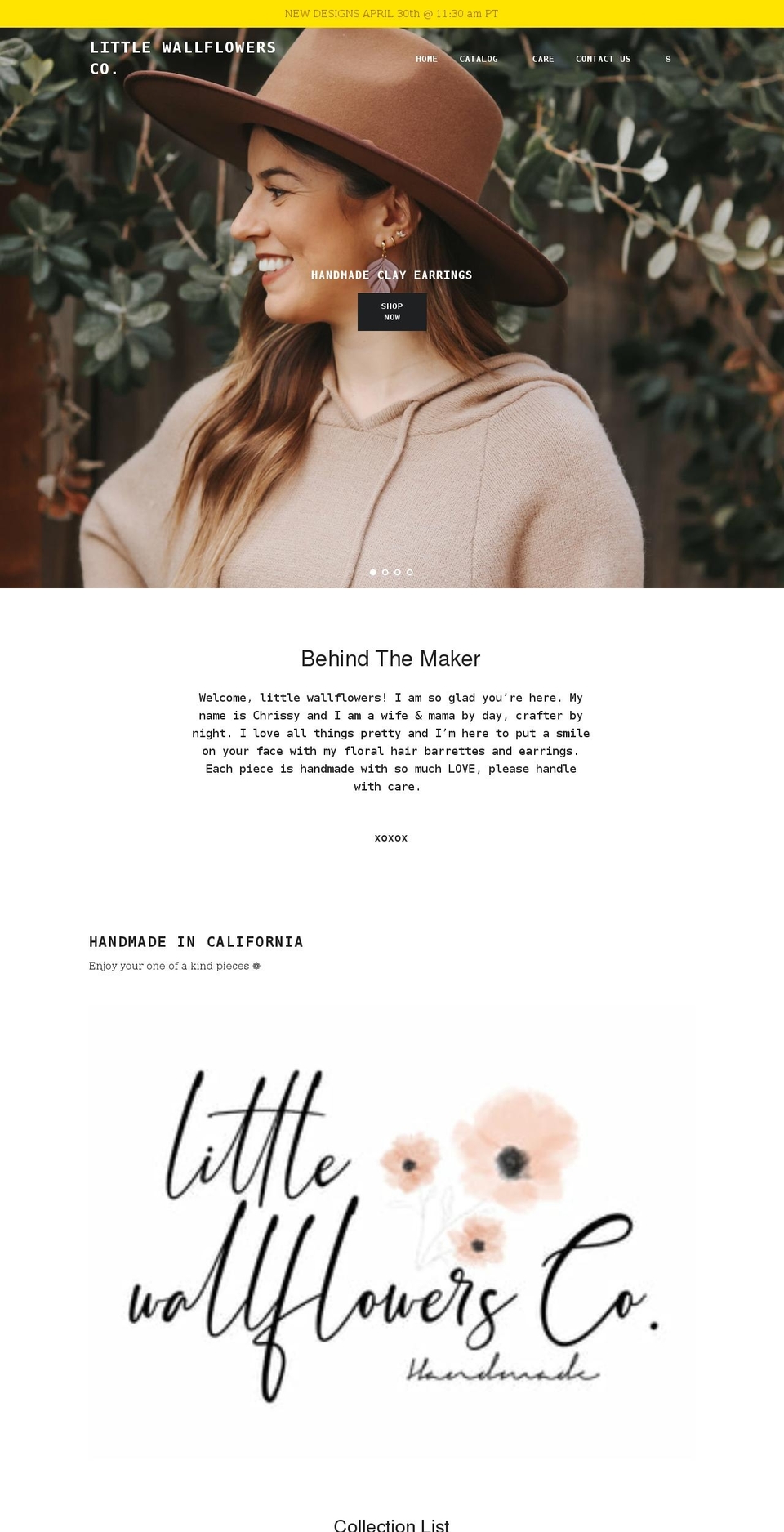 littlewallflowersco.com shopify website screenshot