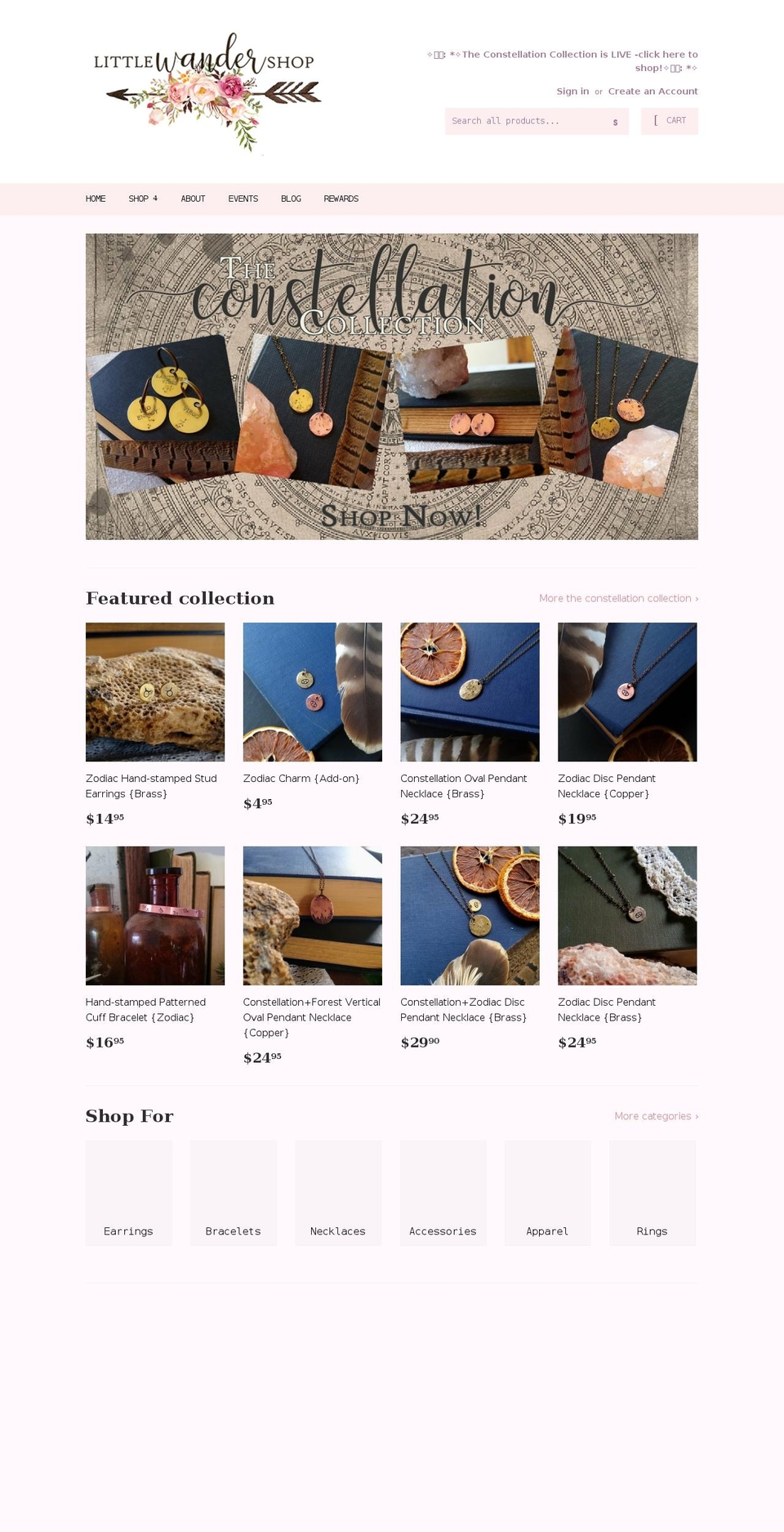 littlewandershop.com shopify website screenshot