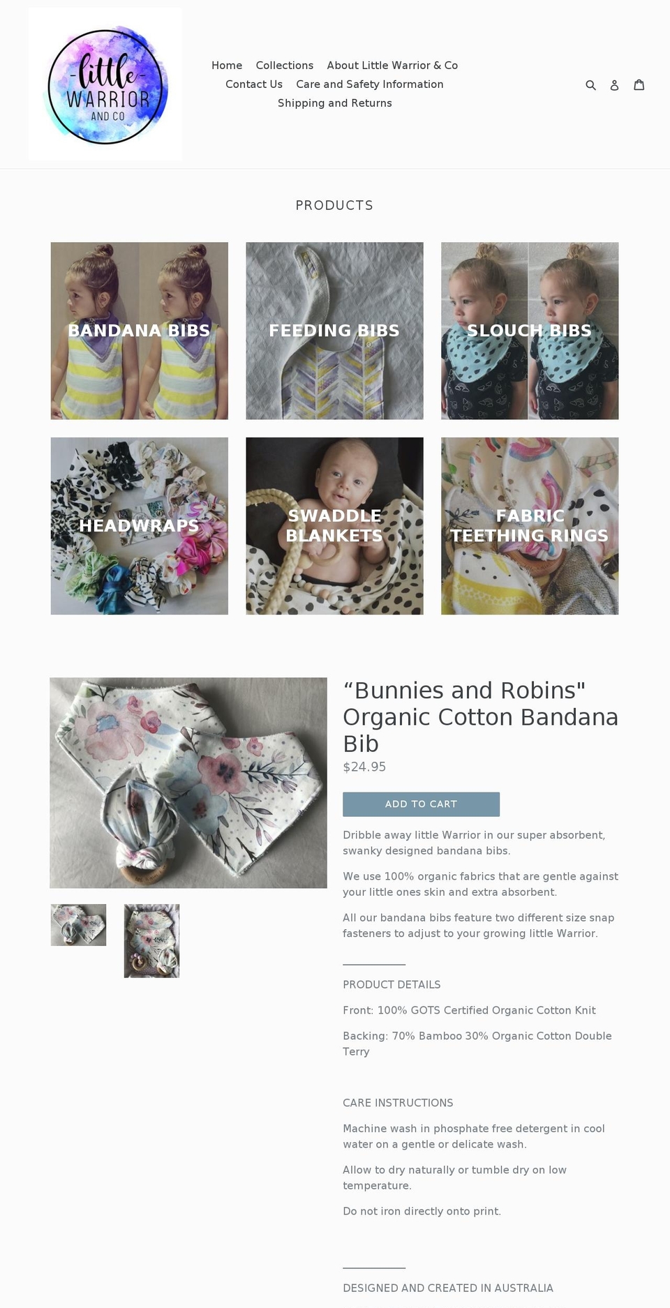 littlewarriorandco.com — Shopify storefront screenshot