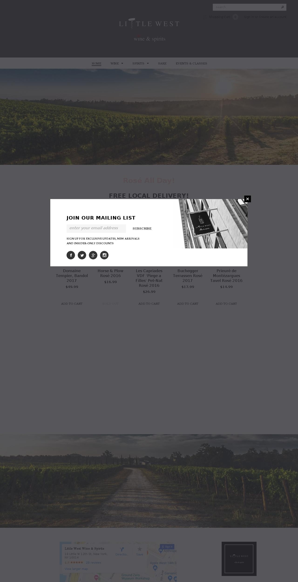 littlewestwine.com shopify website screenshot