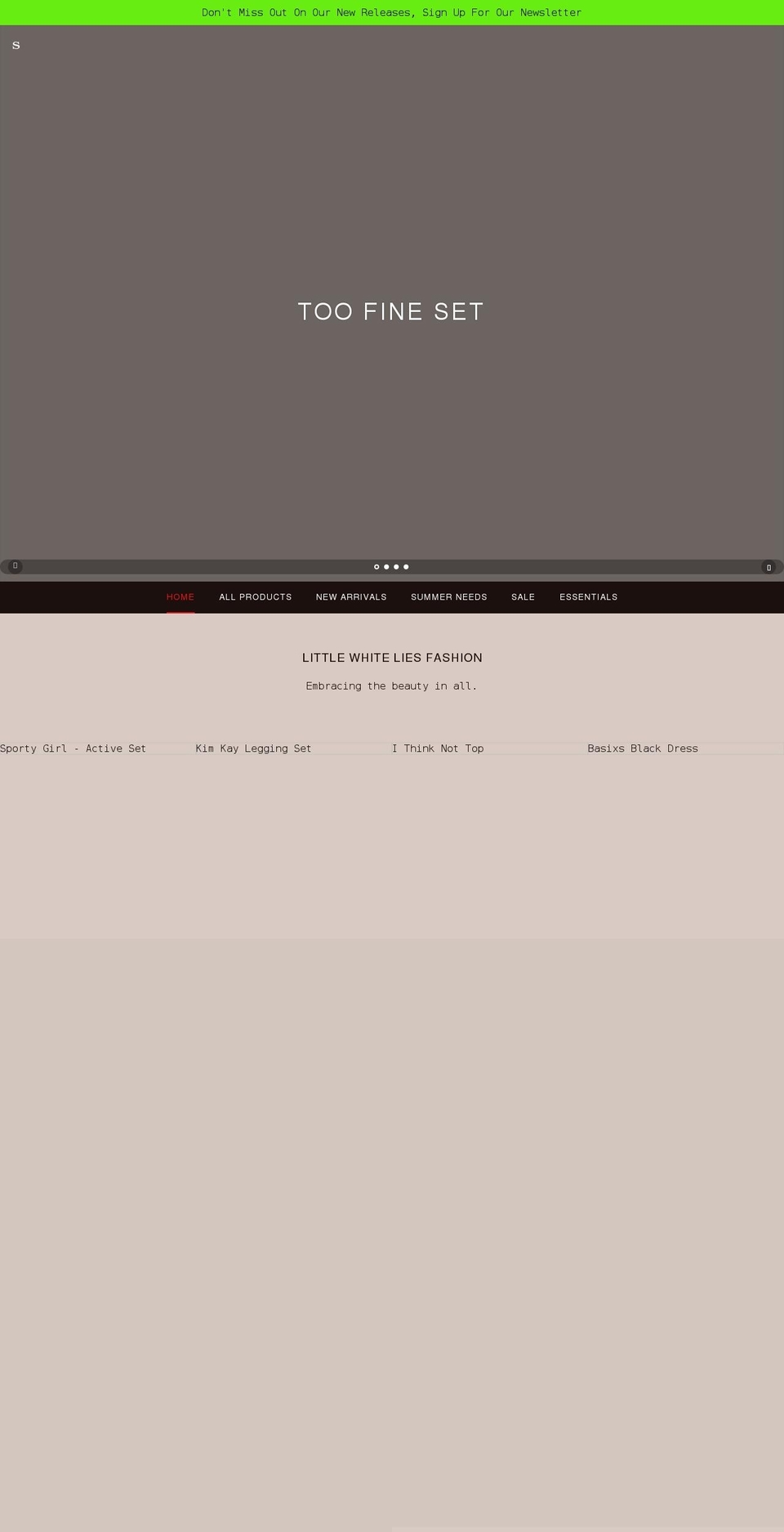 littlewhiteliesfashion.com shopify website screenshot