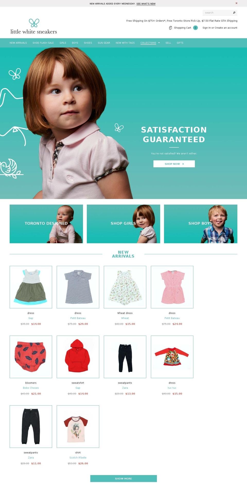 littlewhitesneakers.com shopify website screenshot