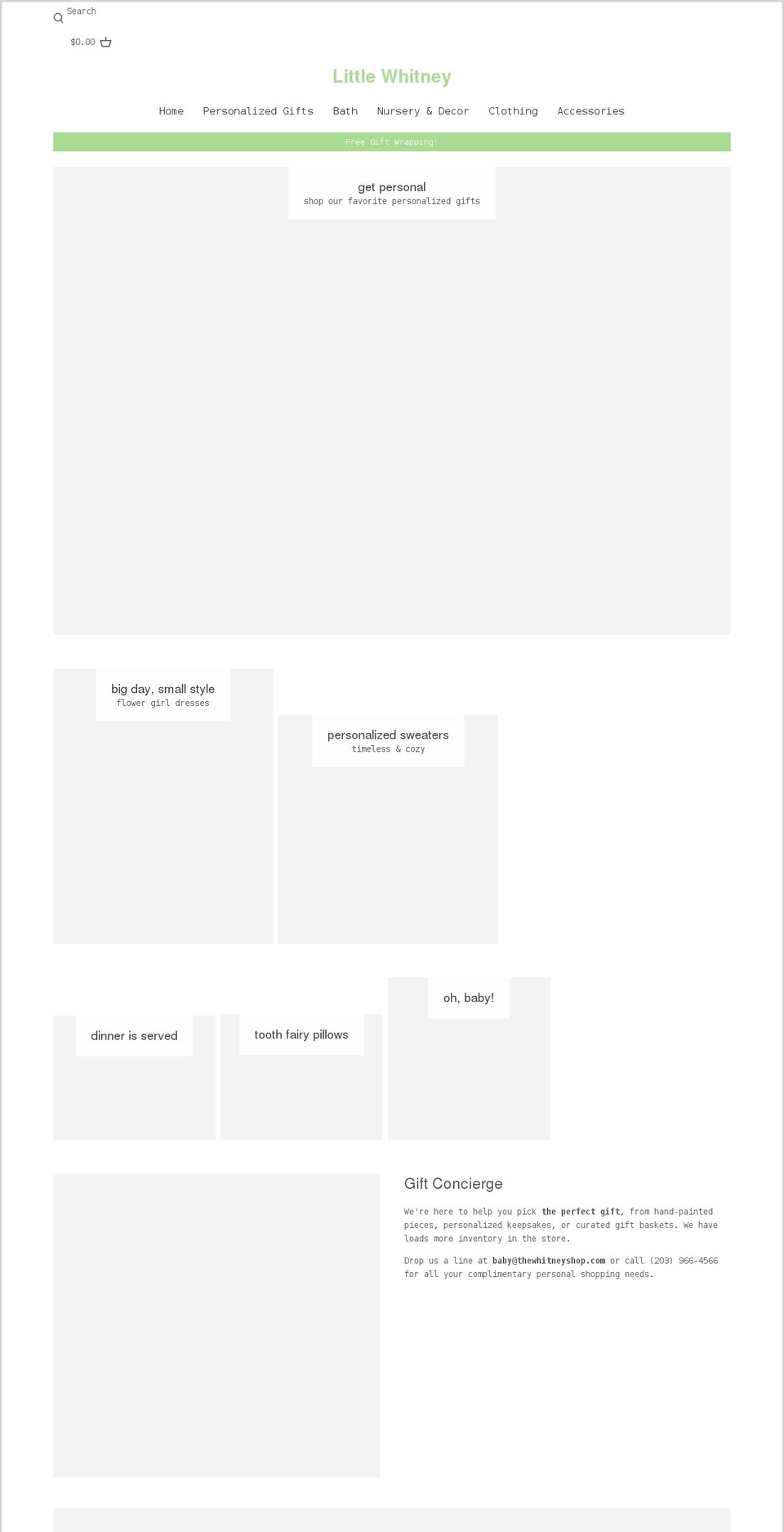 littlewhitney.com shopify website screenshot