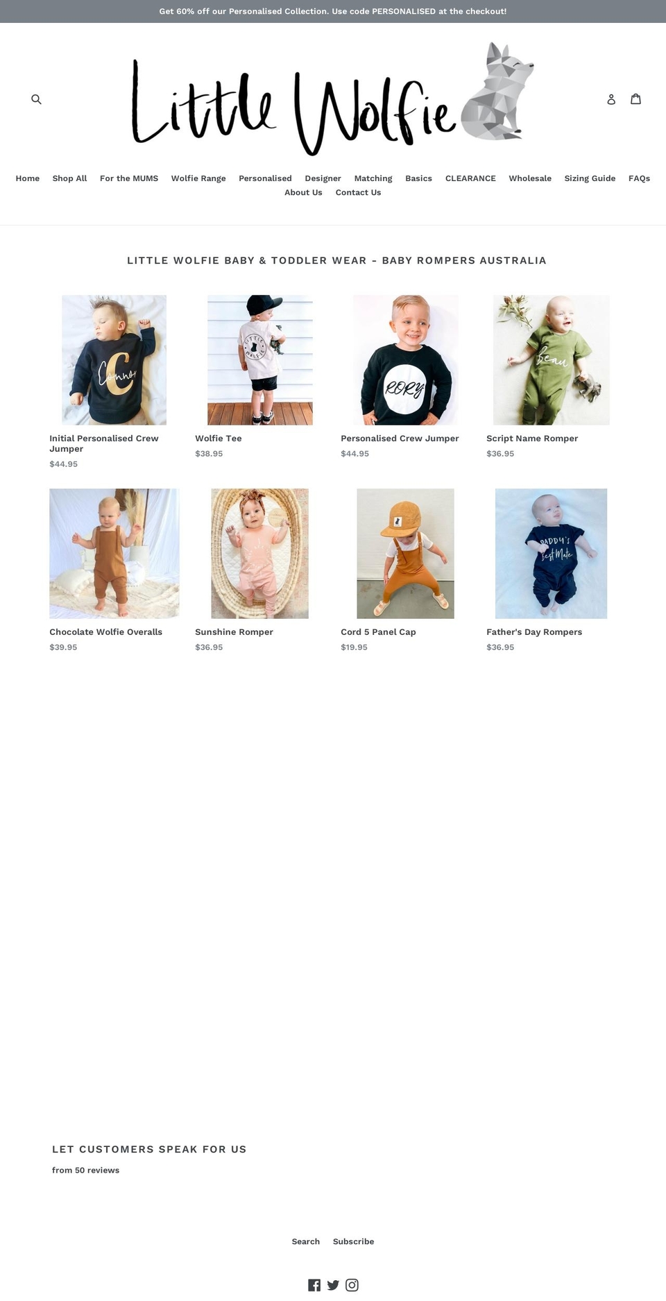 littlewolfie.com.au shopify website screenshot
