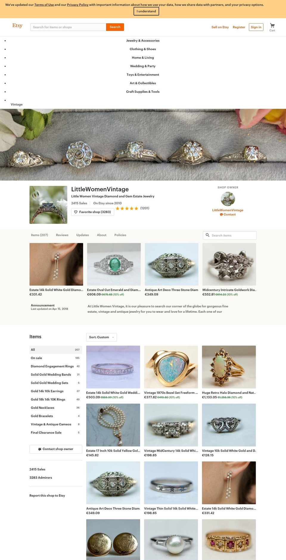 littlewomenvintage.com — Shopify storefront screenshot