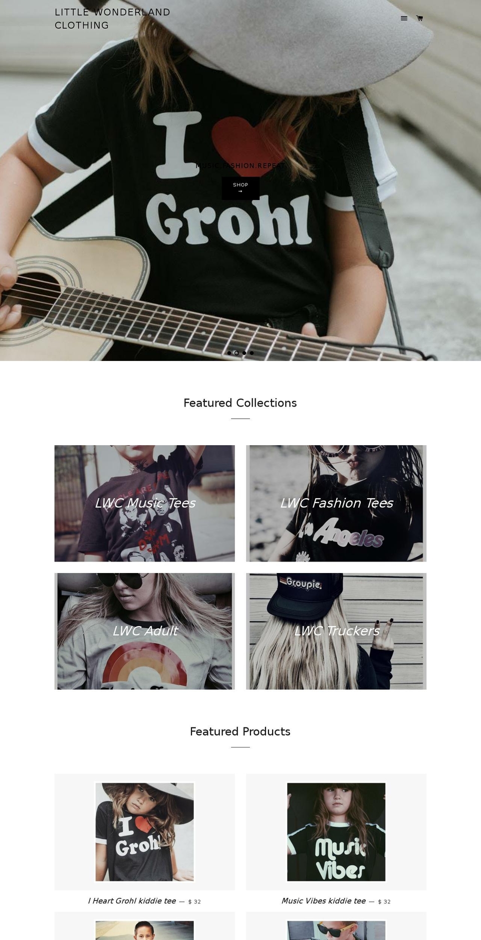 littlewonderlandclothing.com — Shopify storefront screenshot