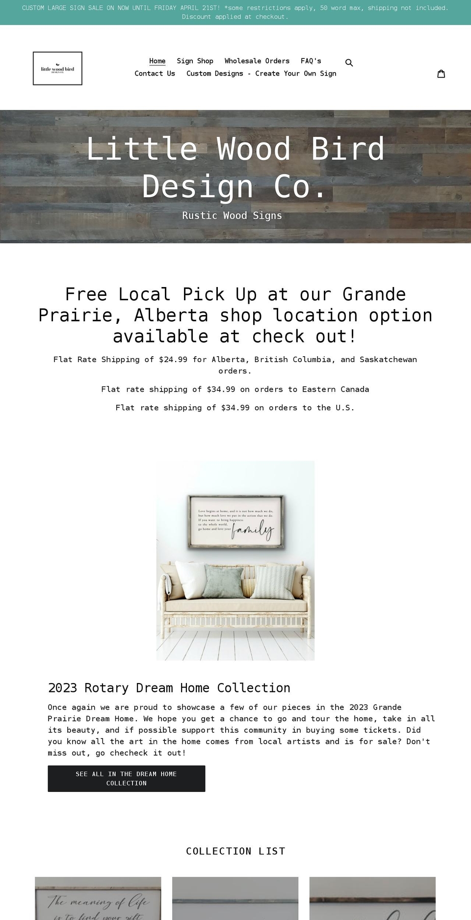 littlewoodbird.com shopify website screenshot