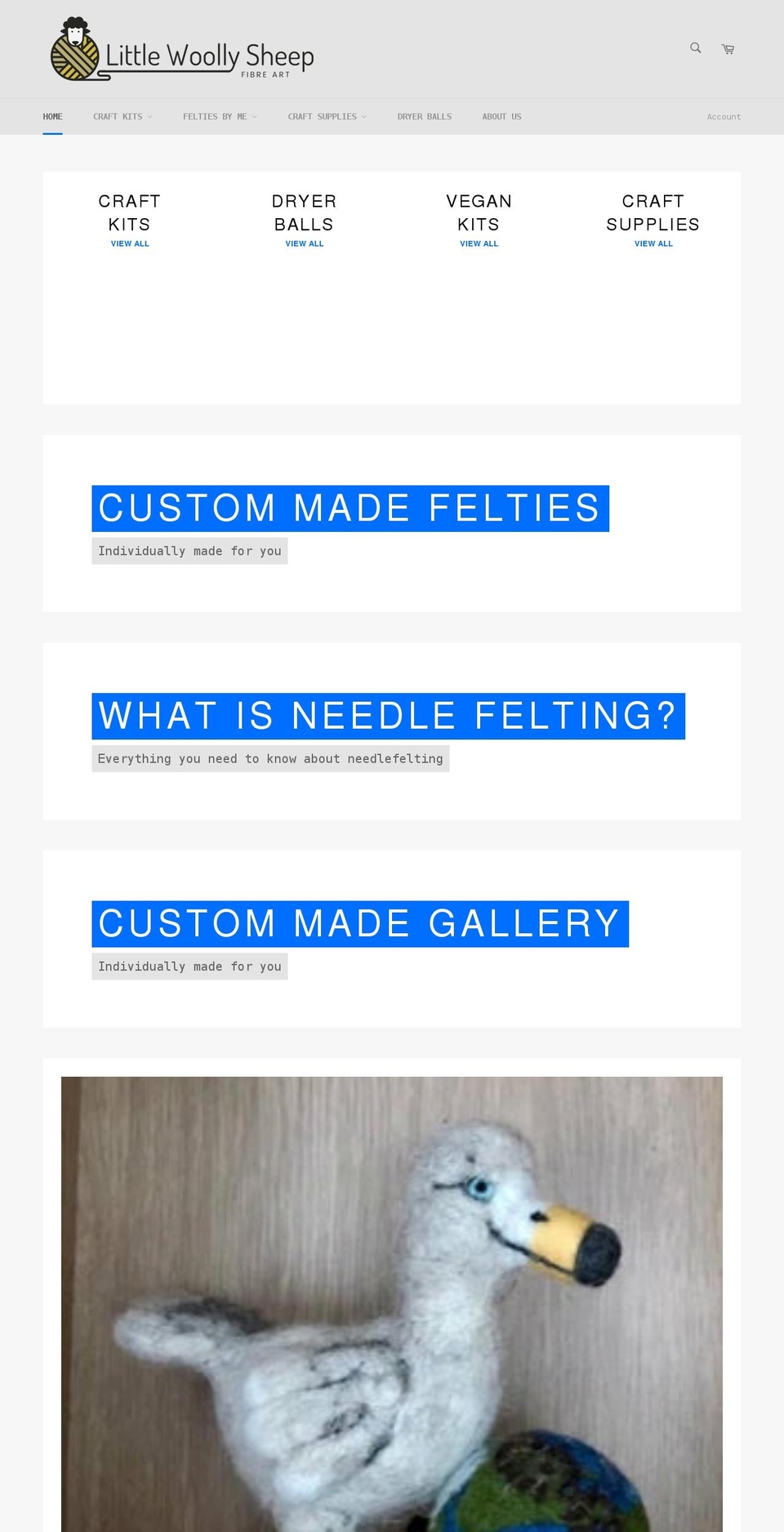 littlewoollysheep.com shopify website screenshot