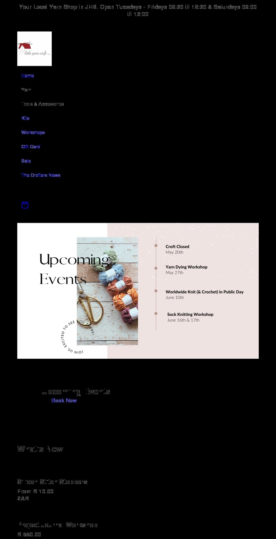 littleyarncroft.co.za shopify website screenshot