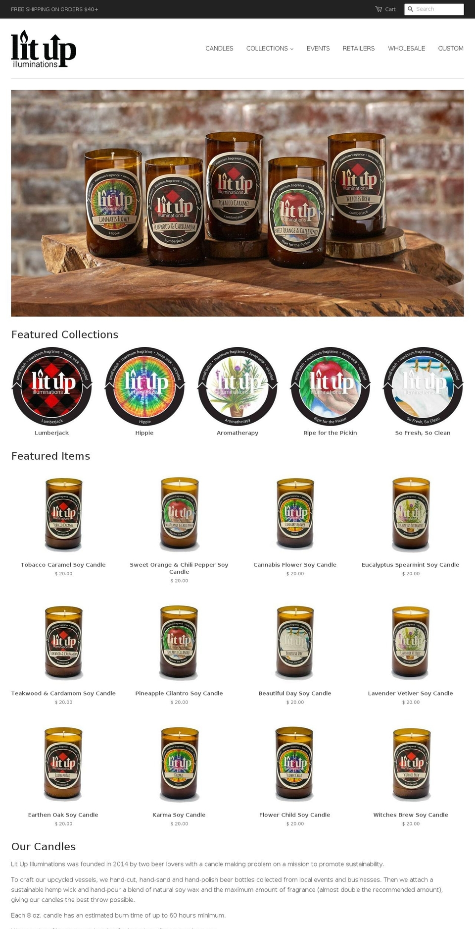 litupilluminations.com shopify website screenshot