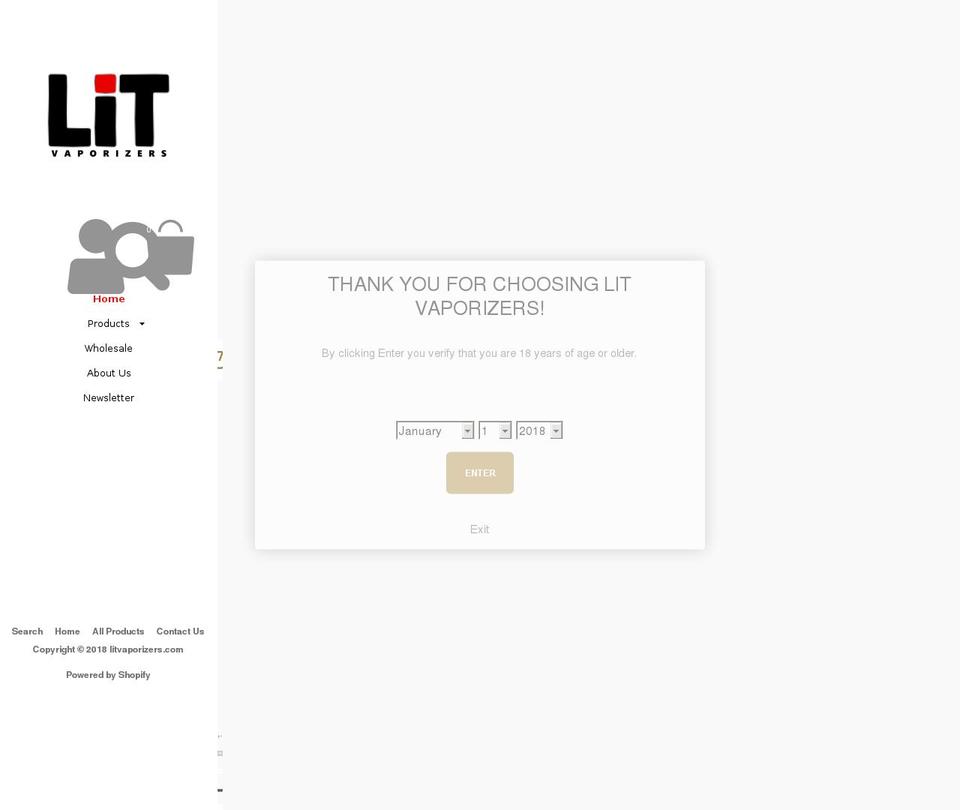 litvaporizers.com — Shopify storefront screenshot