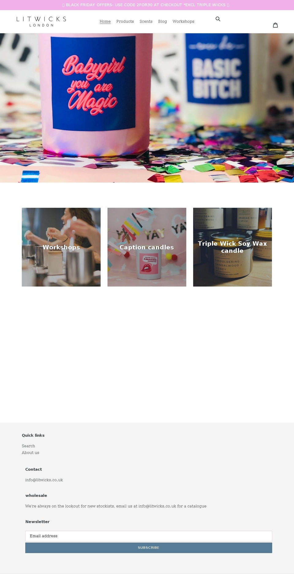 litwicks.co.uk shopify website screenshot