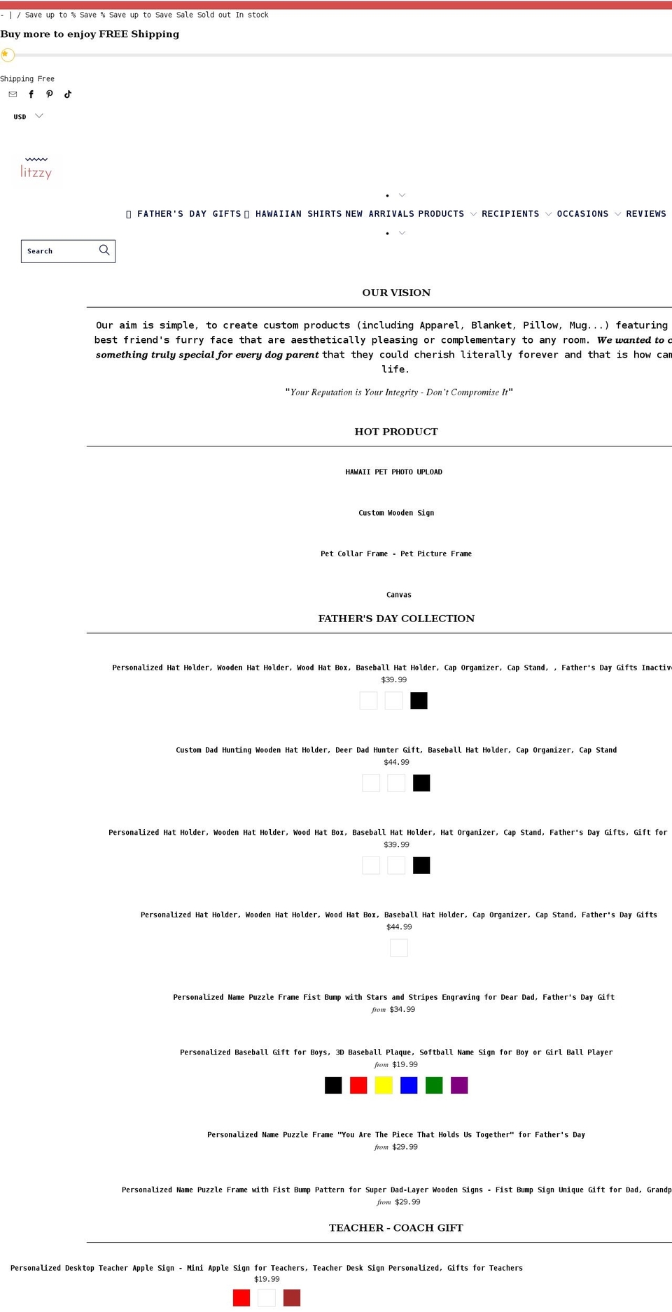 litzzy.com shopify website screenshot