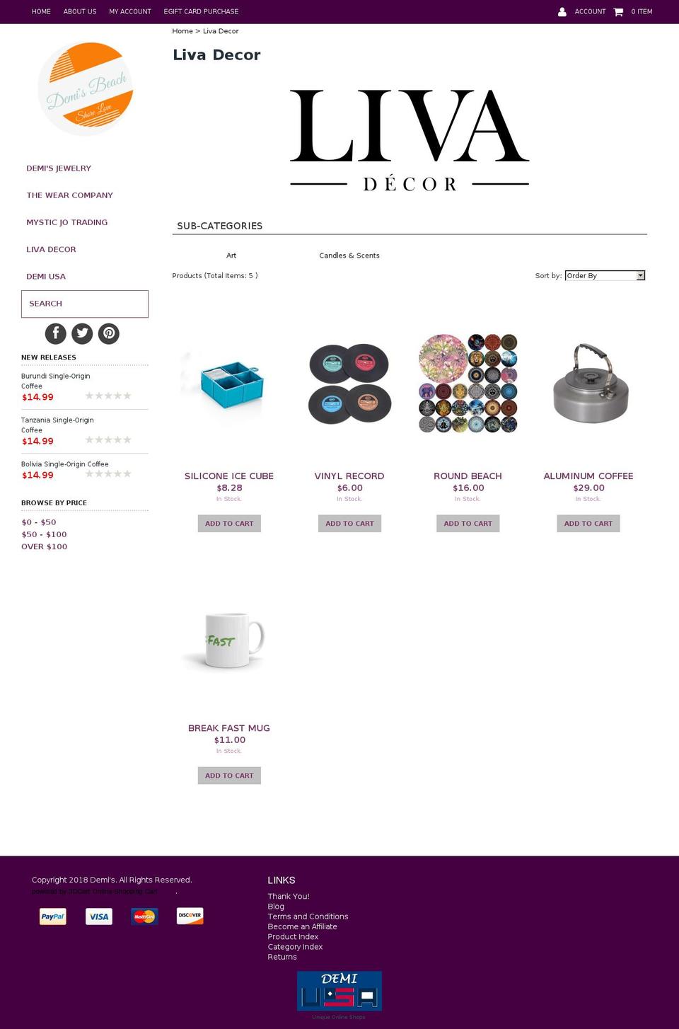 livadecor.com — Shopify storefront screenshot