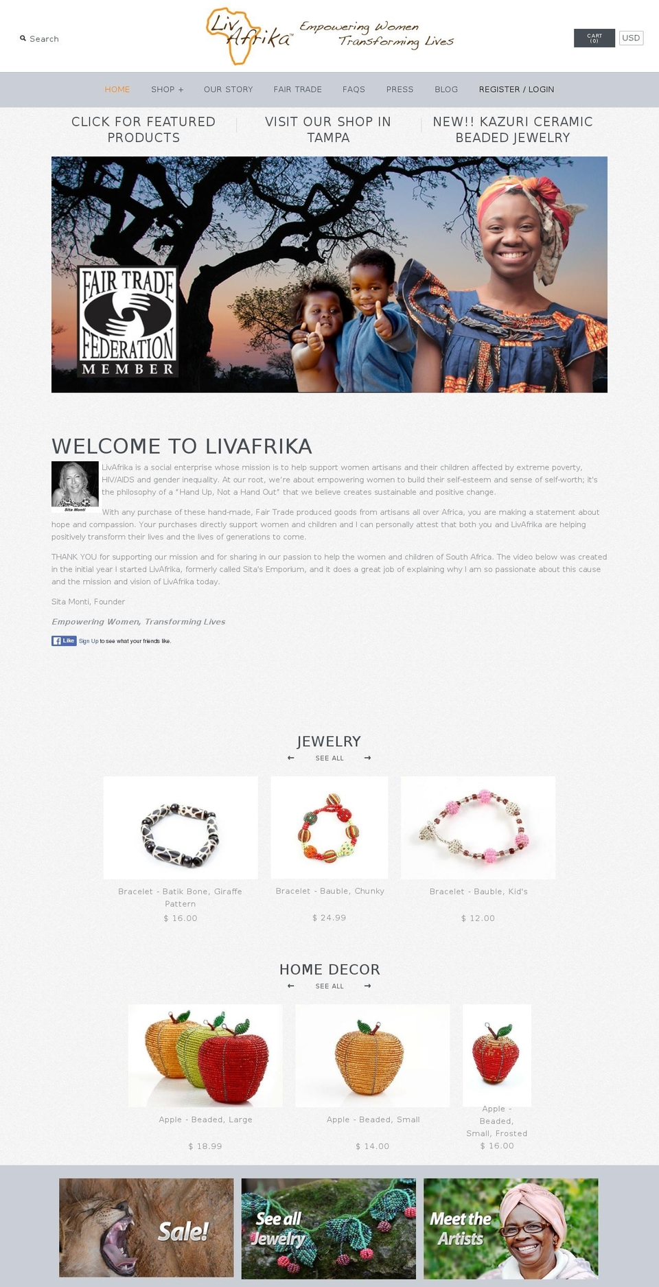 livafrika.com shopify website screenshot
